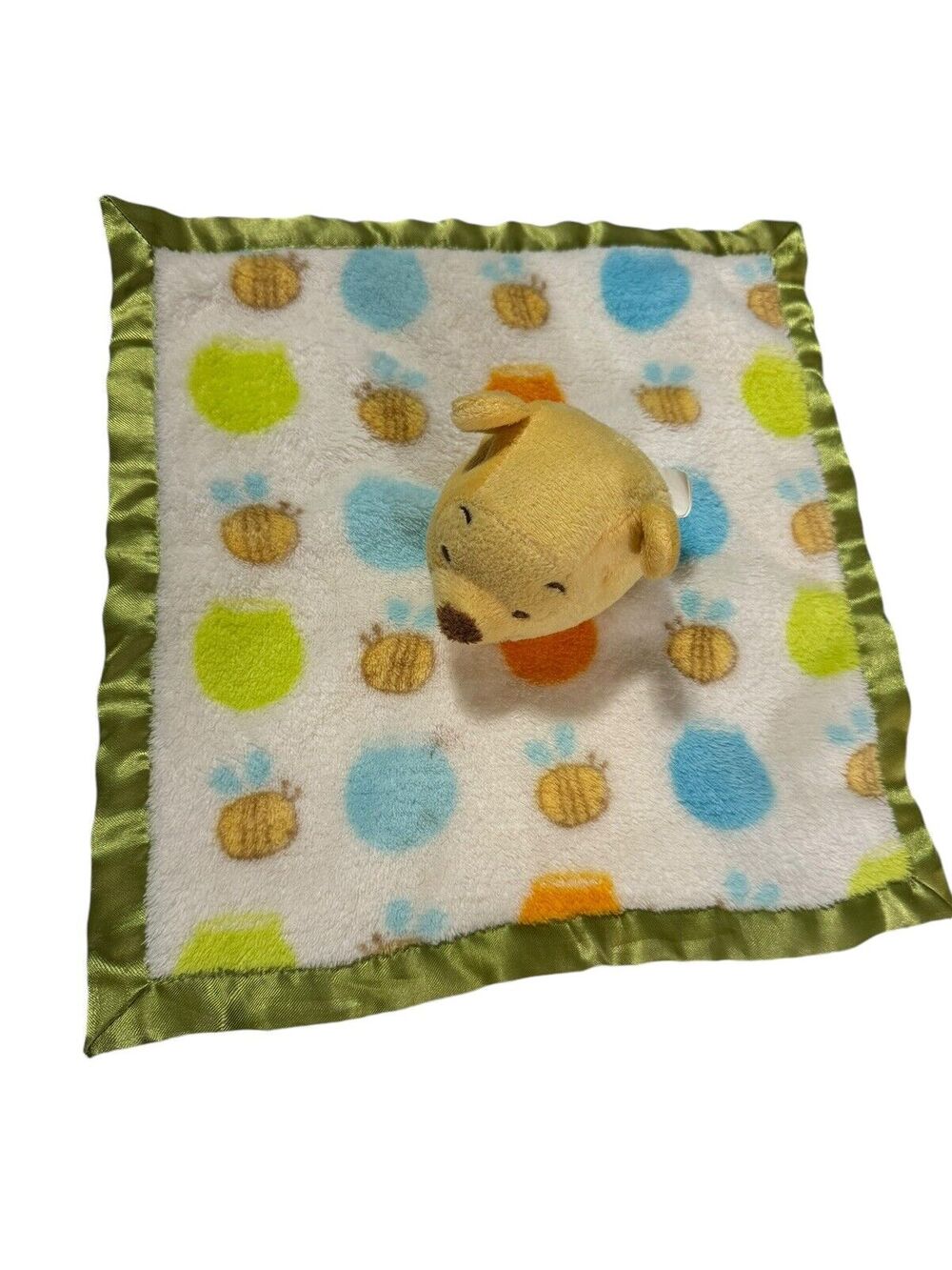 Disney Baby Winnie The Pooh Bees Polka Dots Lovey Security Blanket Satin Trim